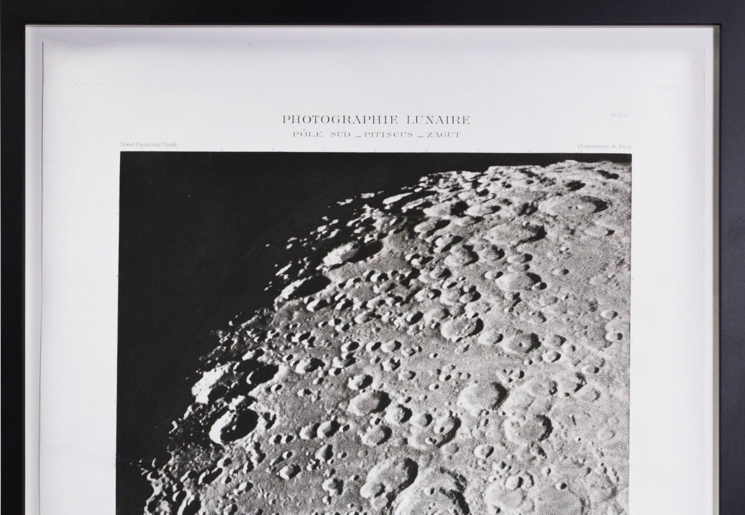 PÔLE SUD_PITISCUS_ZAGUT.   Héliogravure of the Moon's Surface - Photograph by Moritz Loewy; Pierre-Henry Puiseux