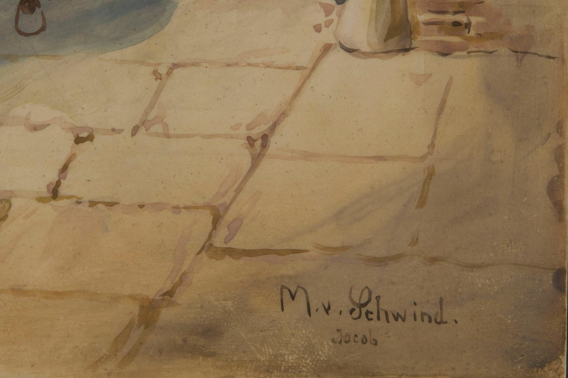 Romantic Moritz von Schwind 19th Century Signed Painting