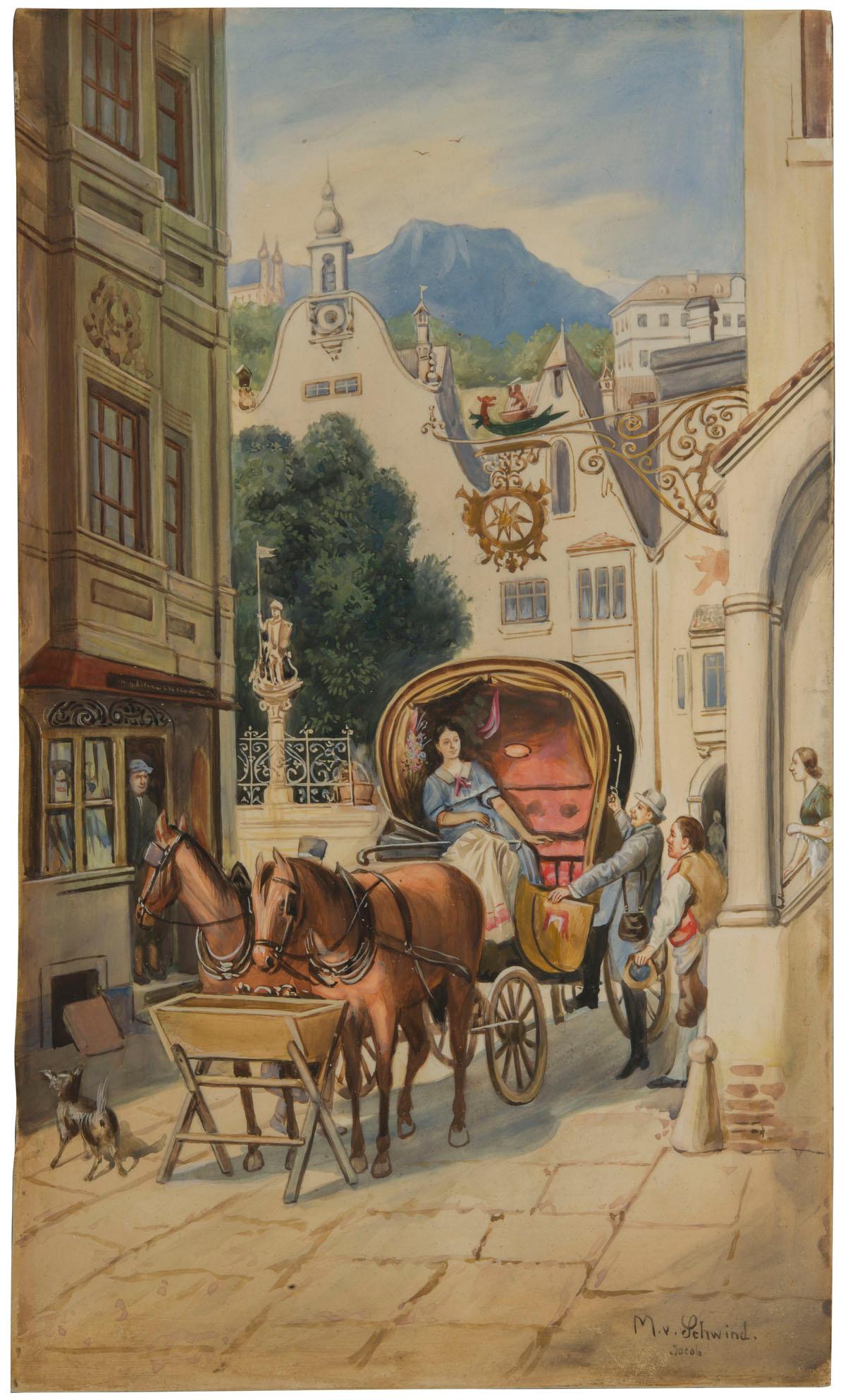 Mid-19th Century Moritz von Schwind 19th Century Signed Painting