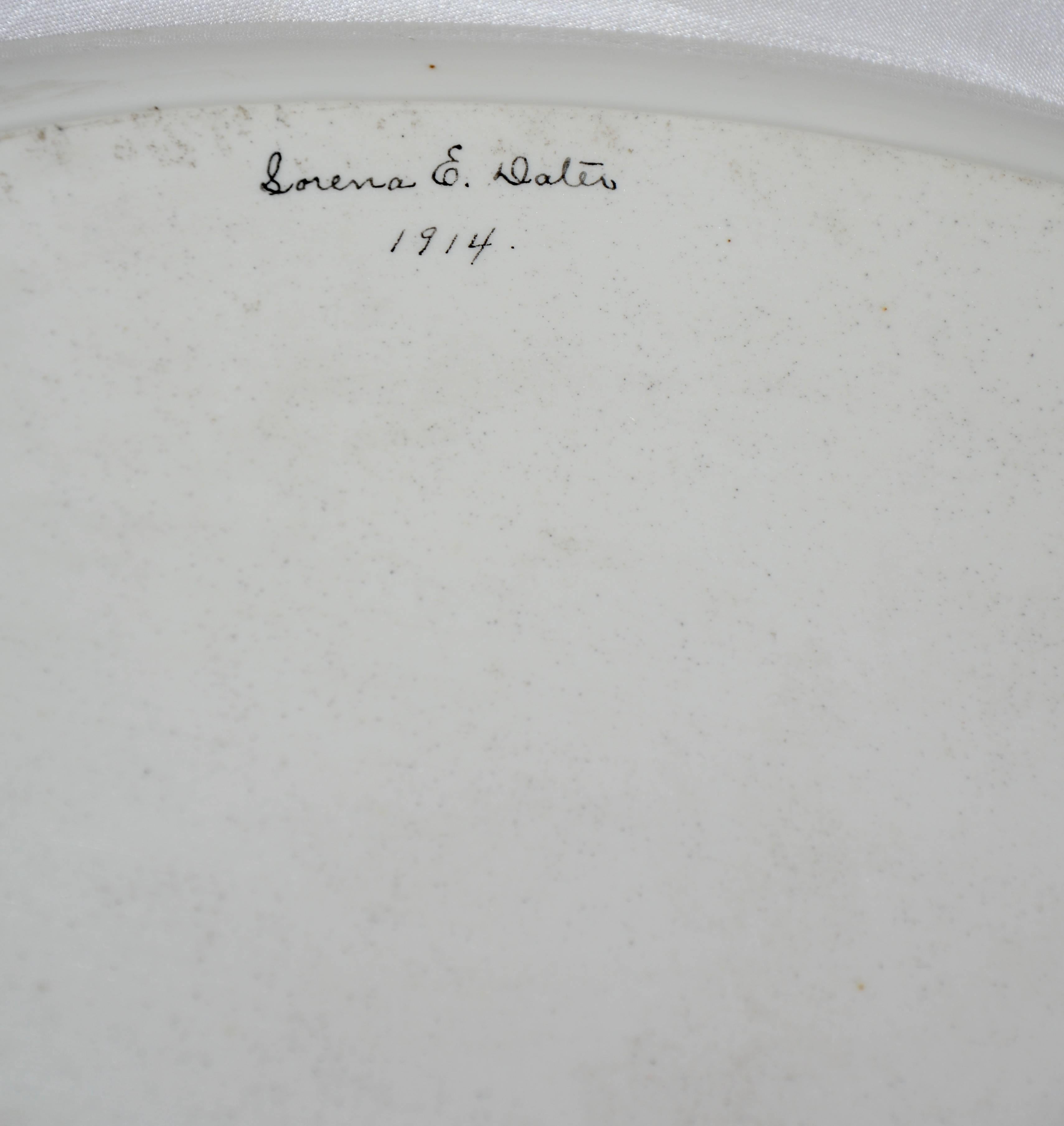 Austrian Moritz Zdekauer Hand-Painted Oval Porcelain Platter, 1914, Austria Artist Signed