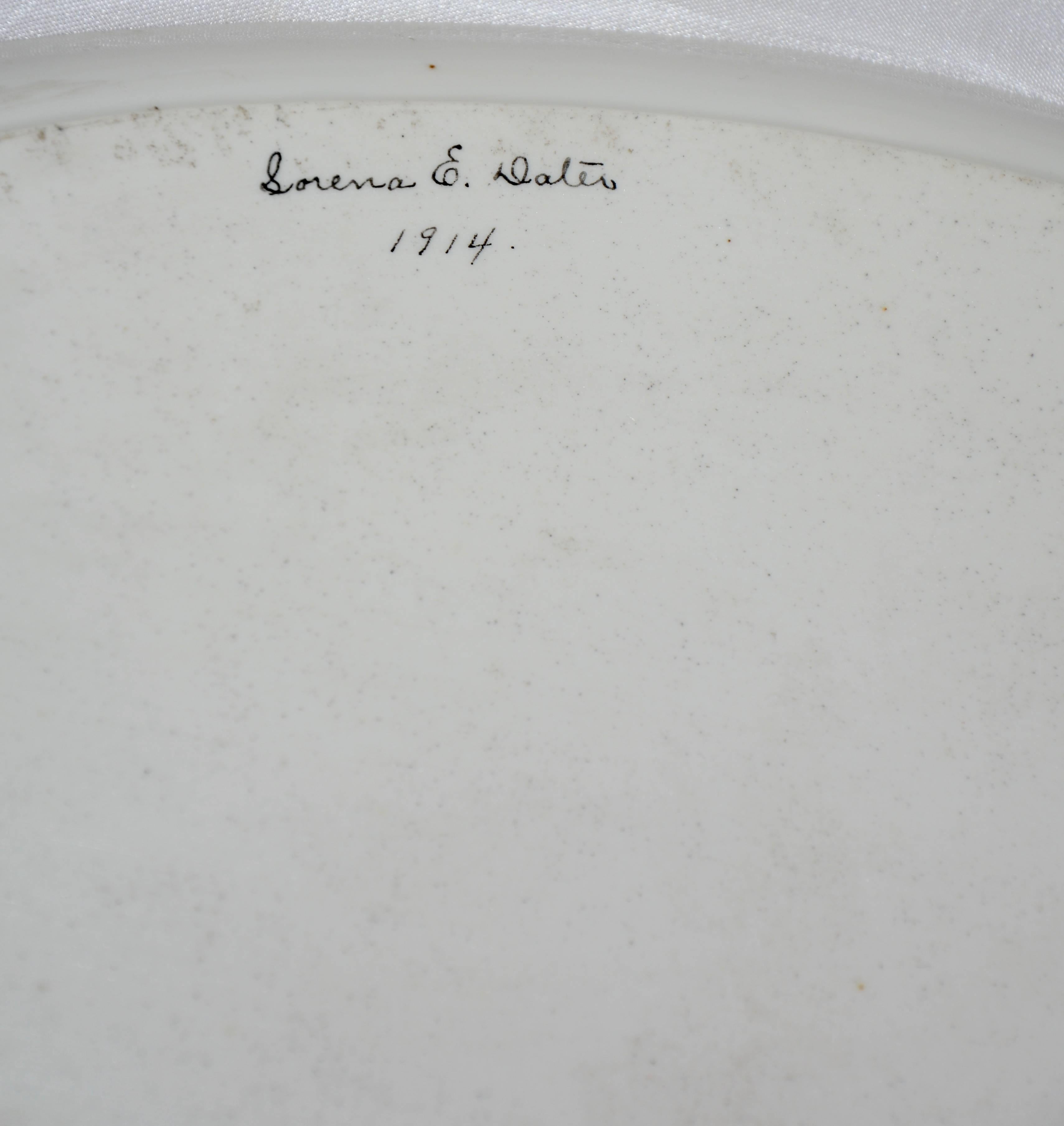 Glazed Moritz Zdekauer Hand Painted Oval Porcelain Platter, 1914, Austria Artist Signed For Sale