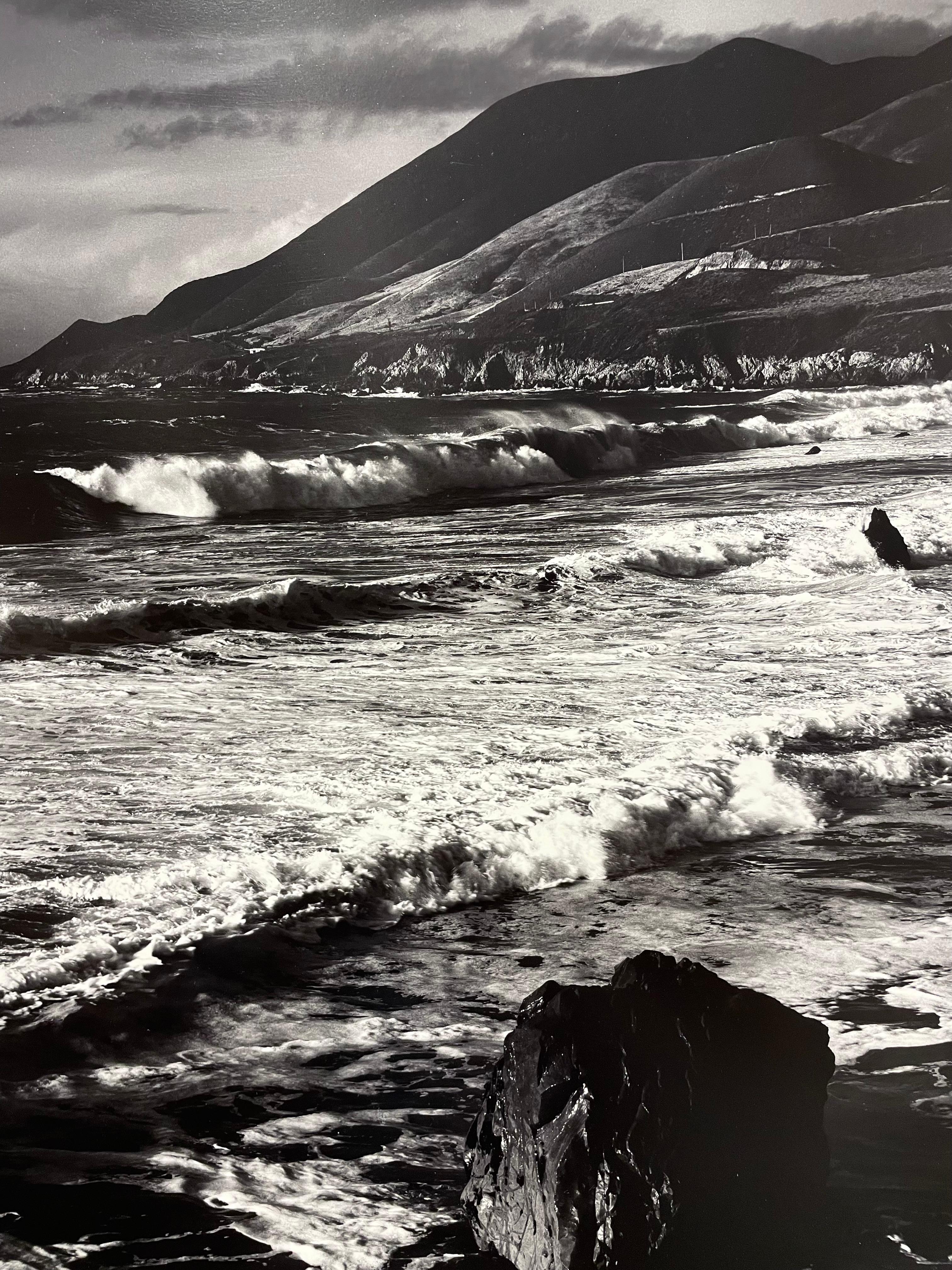 Winter Surf, Garrapata, Sur Coast, 1966 - Black Landscape Photograph by Morley Baer