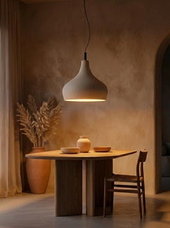 Lámpara colgante escultórica de cerámica Morning Bell grande, 20" de diámetro