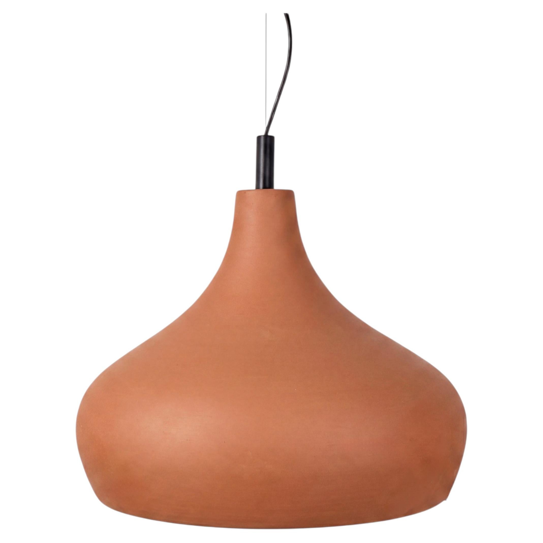 Morning Bell Large Sculptural Ceramic Pendant Light, 22” Diameter For Sale