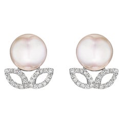 Morning Blossom Akoya Cultured Pearl Stud Earrings in 18K Gold