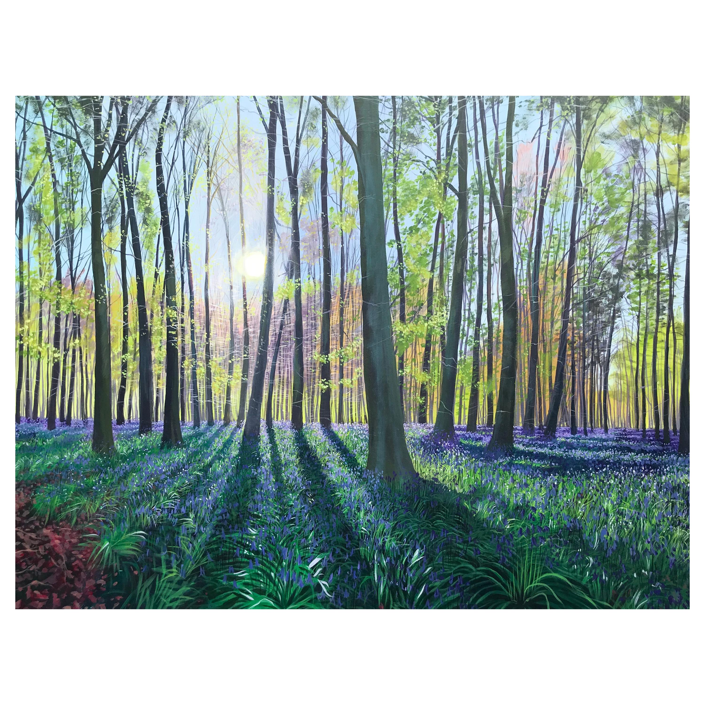 Morning Bluebells, Contemporary Landscape Painting