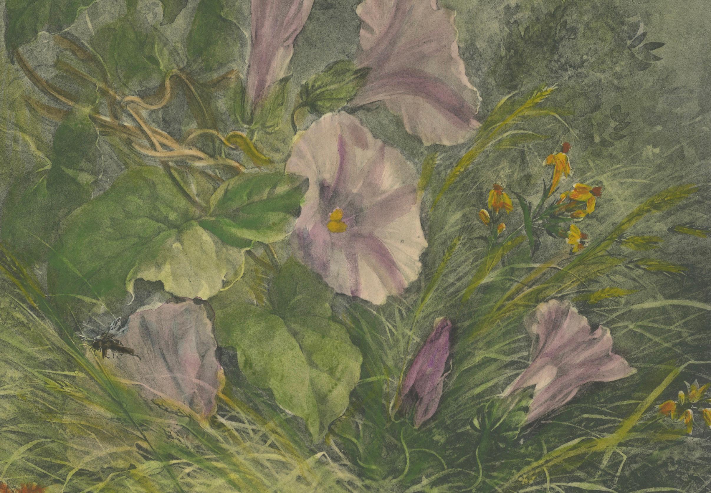 Morgenlatte mit Schmetterling - Giacomelli's Nature Print, CIRCA 1891 im Zustand „Gut“ im Angebot in Langweer, NL