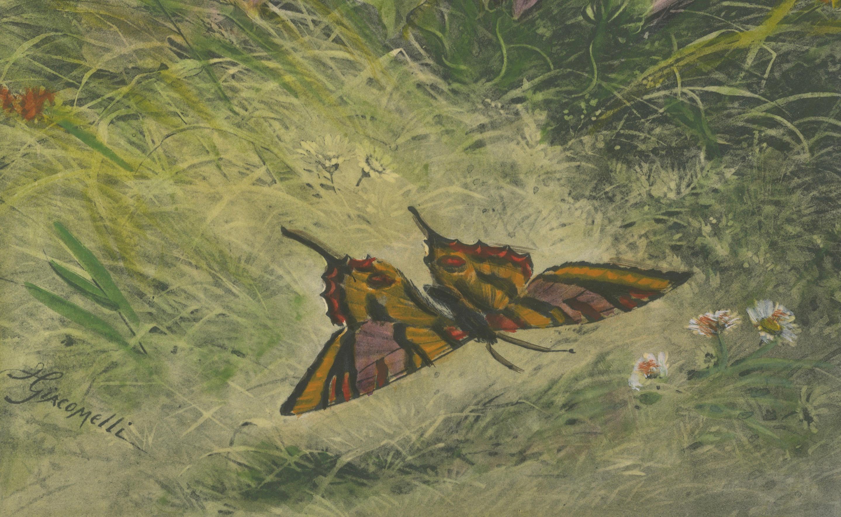 Morgenlatte mit Schmetterling - Giacomelli's Nature Print, CIRCA 1891 (Papier) im Angebot