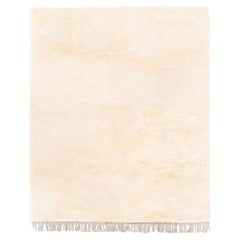 Morning Glory, Cream, Authentic Premium Shag, All-Natural Wool Moroccan Rug