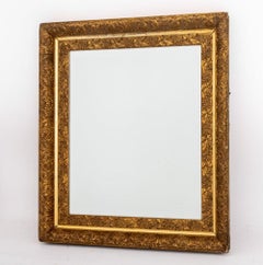 Morning Glory Motif Giltwood Beveled Glass Mirror