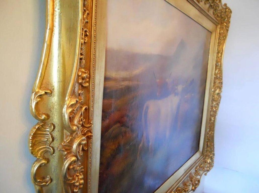 „Morning in the Highland“ von John Morris, signiert Öl auf Leinwand, USA, 1890er Jahre. im Angebot 1