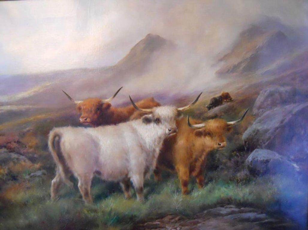 „Morning in the Highland“ von John Morris, signiert Öl auf Leinwand, USA, 1890er Jahre. im Angebot 2
