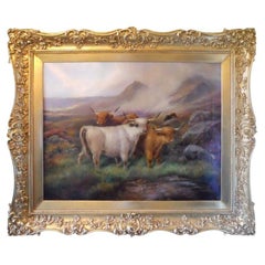 „Morning in the Highland“ von John Morris, signiert Öl auf Leinwand, USA, 1890er Jahre.