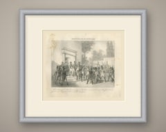 Morning of 18 Brumaire, the Paris Garrison, Antique Madou Lithograph, 1827