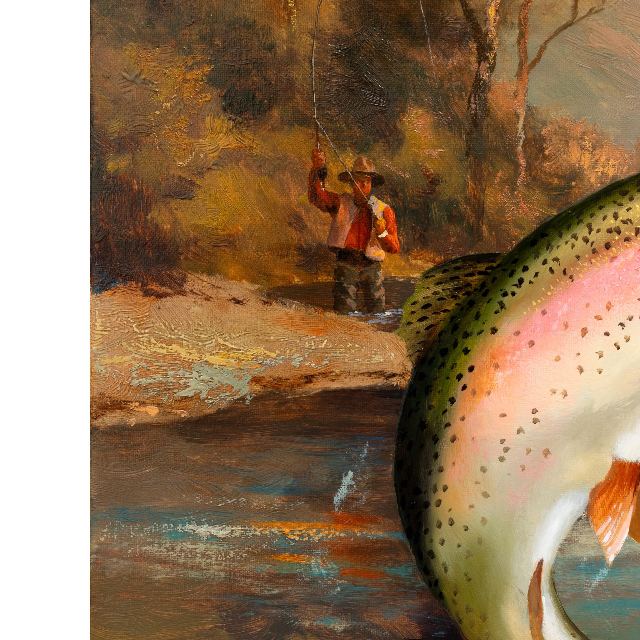Hand-Painted Morning Rainbow Original Oil Painting by Greg Parker For Sale