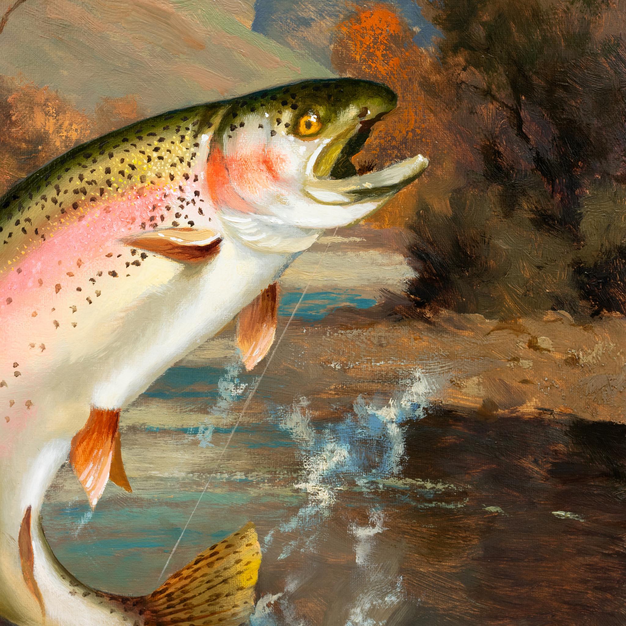 Morning Rainbow Original Oil Painting by Greg Parker In New Condition For Sale In Coeur d'Alene, ID