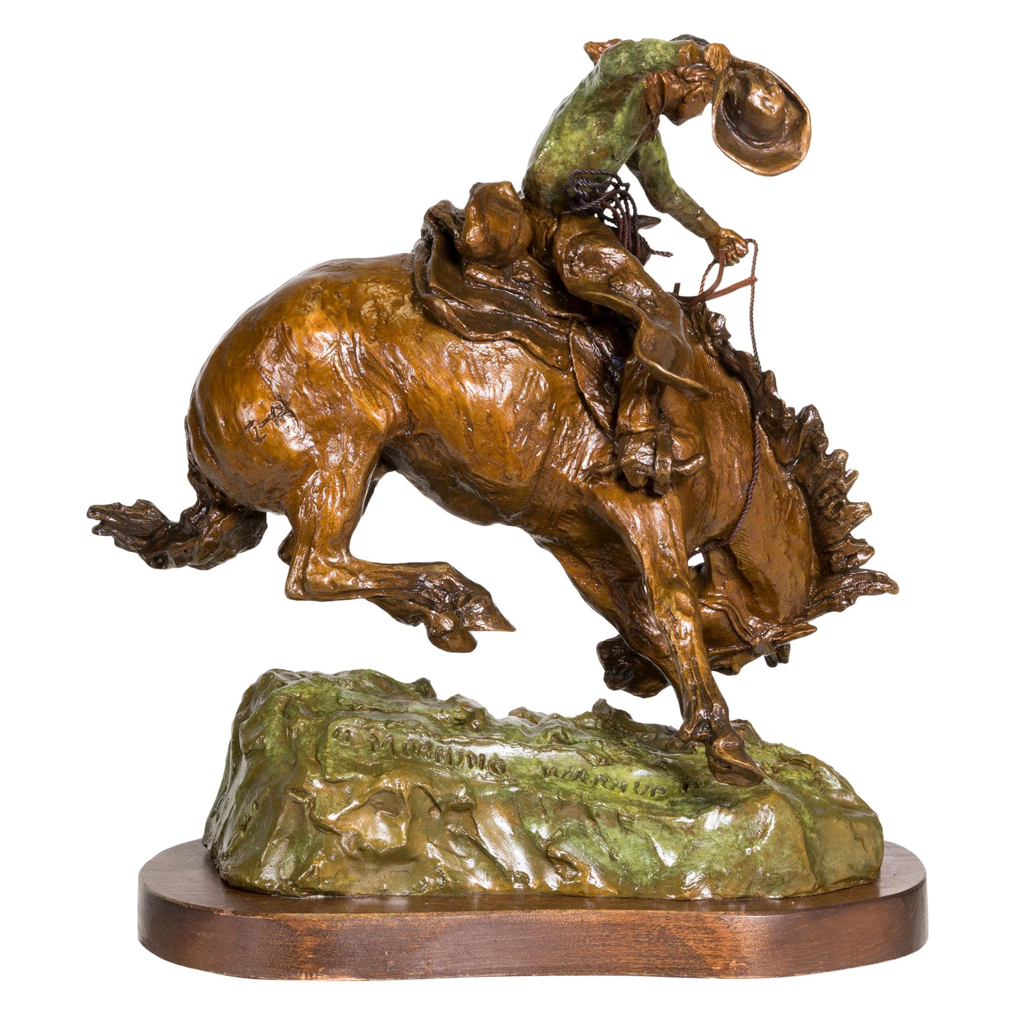 "Morning Warmup" Bronze by Robert Macfie Scriver For Sale