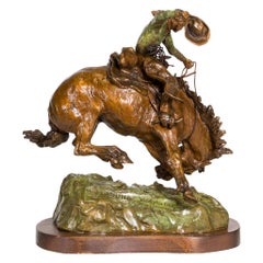 Retro "Morning Warmup" Bronze by Robert Macfie Scriver