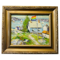 Morning Wind Provincetown MA Pride Flag Impressionist House on Hill Oil Painting