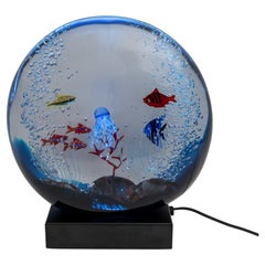 Aquarium italien en verre de Murano Mariano, 1980