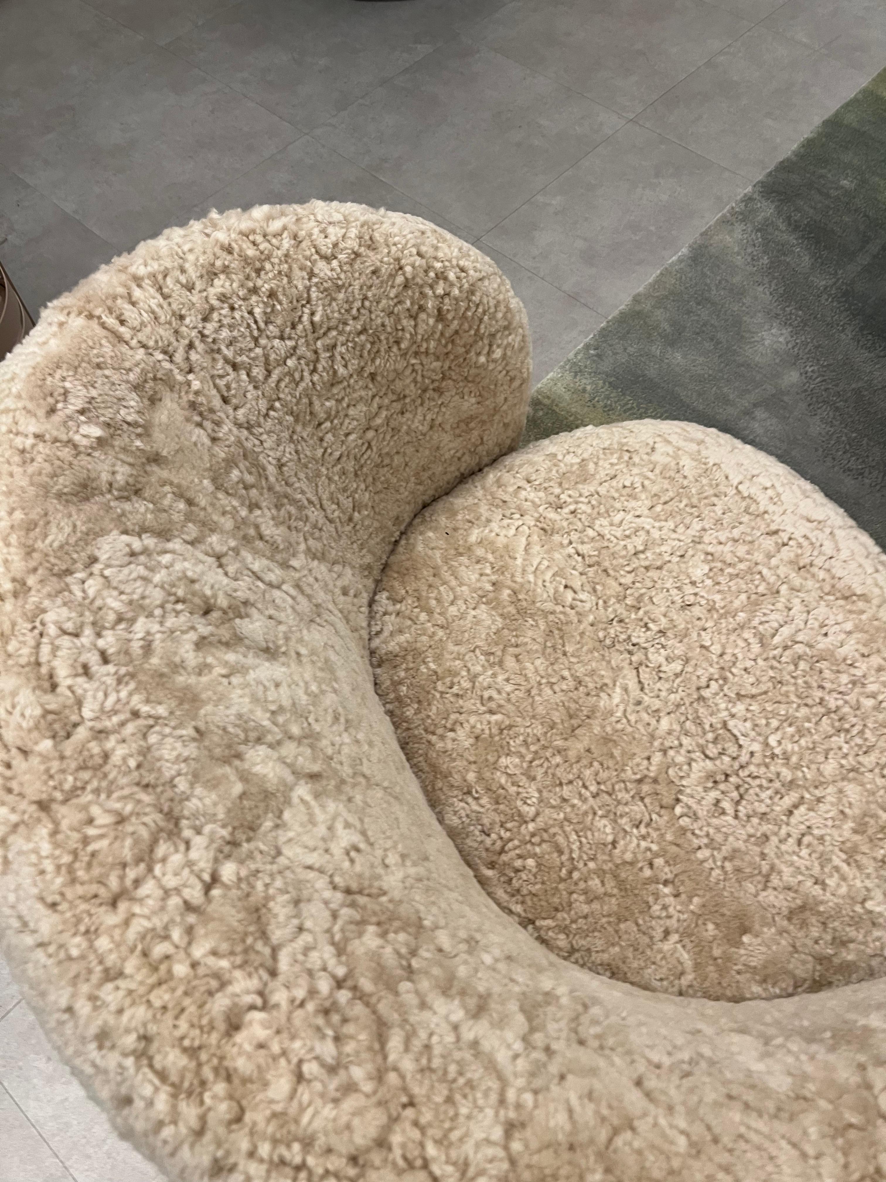 Moro Sheepskin Lounge Armchair by Sebastian Herkner in STOCK For Sale 3