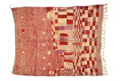 Moroсcan Pink Color Boujaad rug, Chess Pattern Berber Shag Rug, In Stock