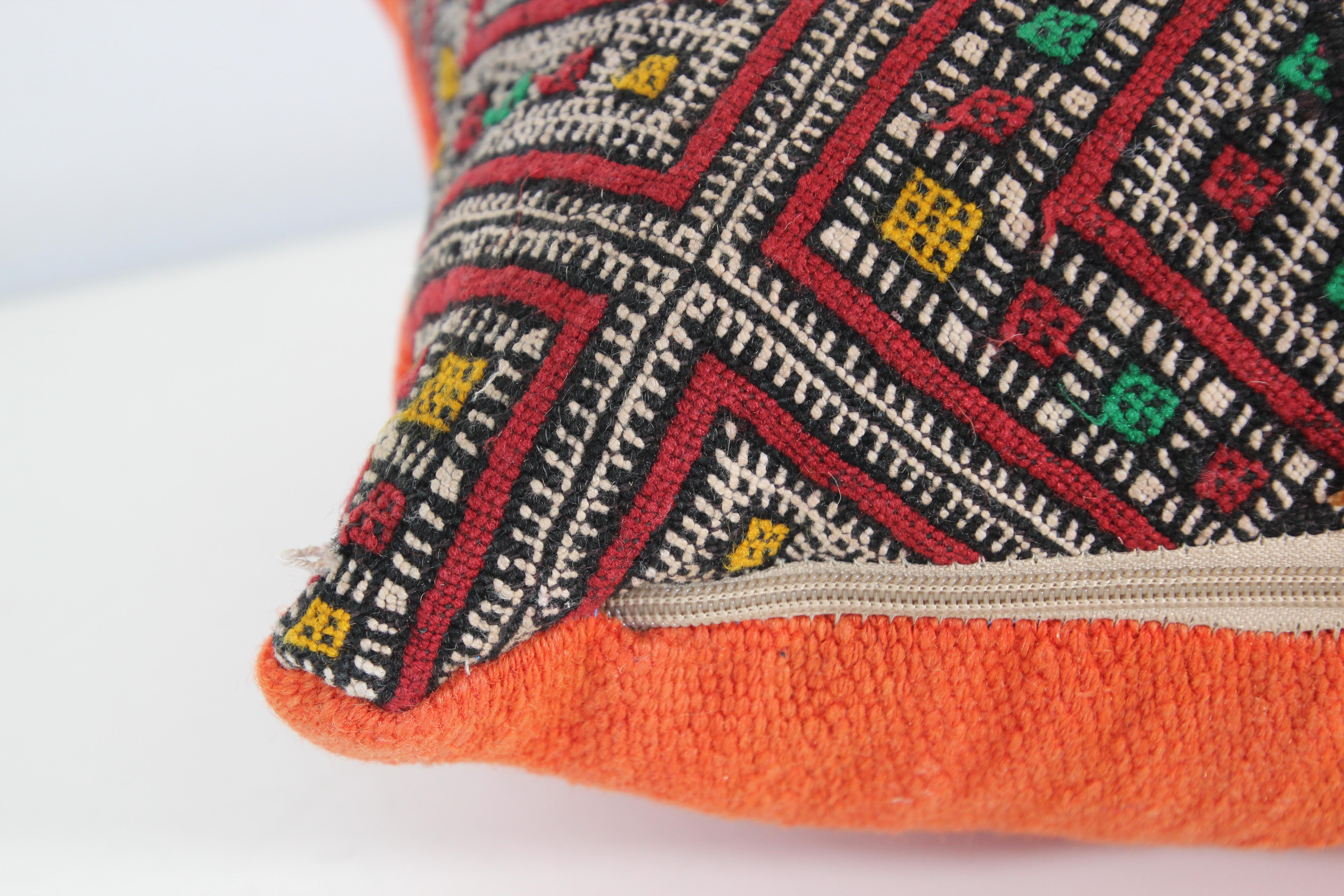 Moroccan African Tribal Throw Kilim Pillow For Sale 4