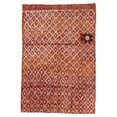 Antique Moroccan Allover Beige Brown with Sun Symbol Accent