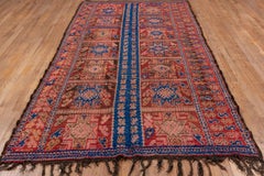 Moroccan Allover Medallion Repeating Pattern Royal Blue and Rich Reds