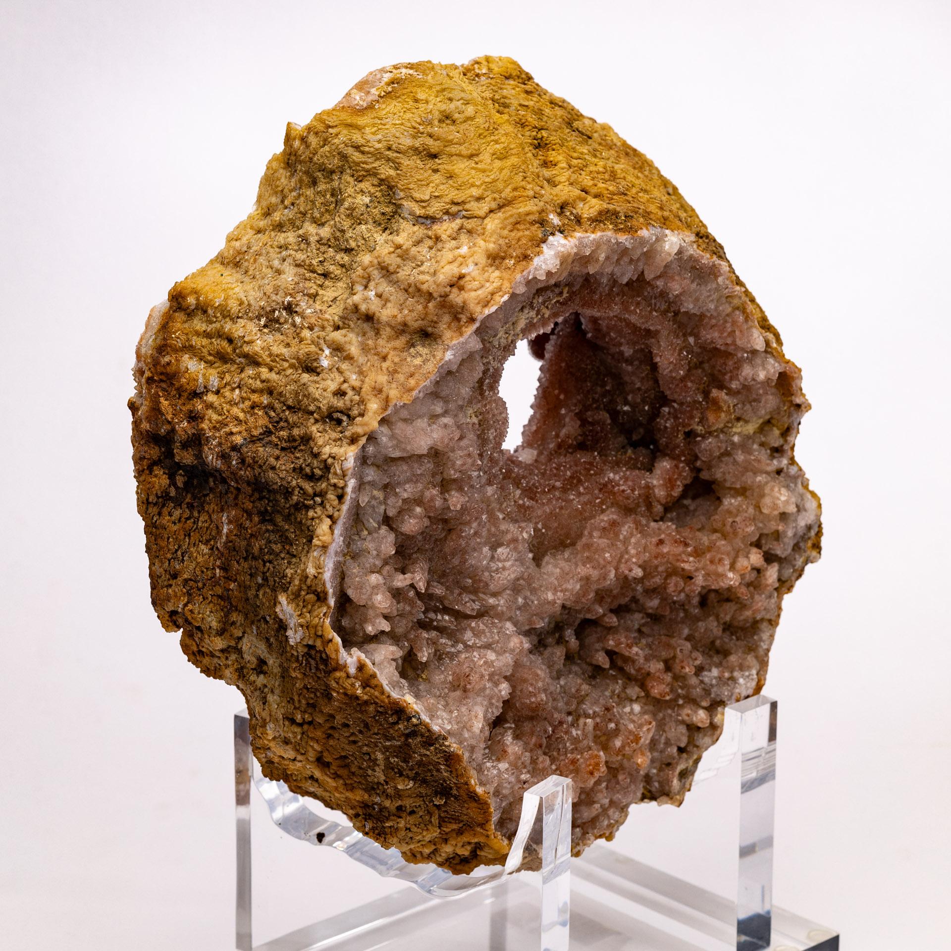 Moroccan Amethyst Geode with Hematite Inclusions on acrylic base For Sale 4