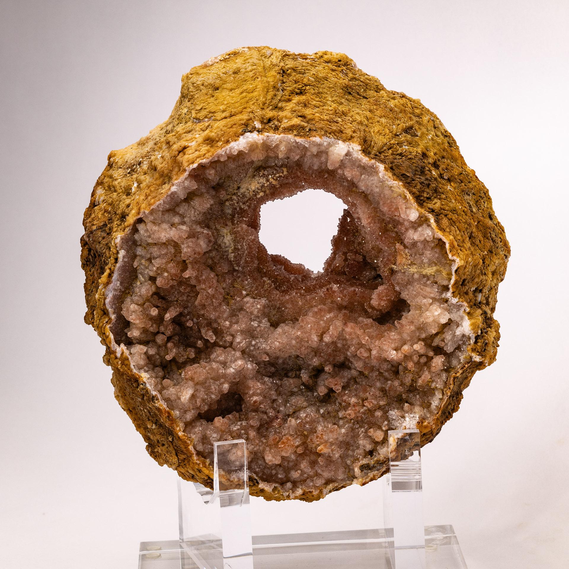 Moroccan Amethyst Geode with Hematite Inclusions on acrylic base For Sale 5