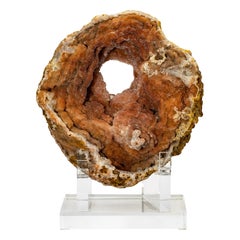 Moroccan Amethyst Geode with Hematite Inclusions on acrylic base