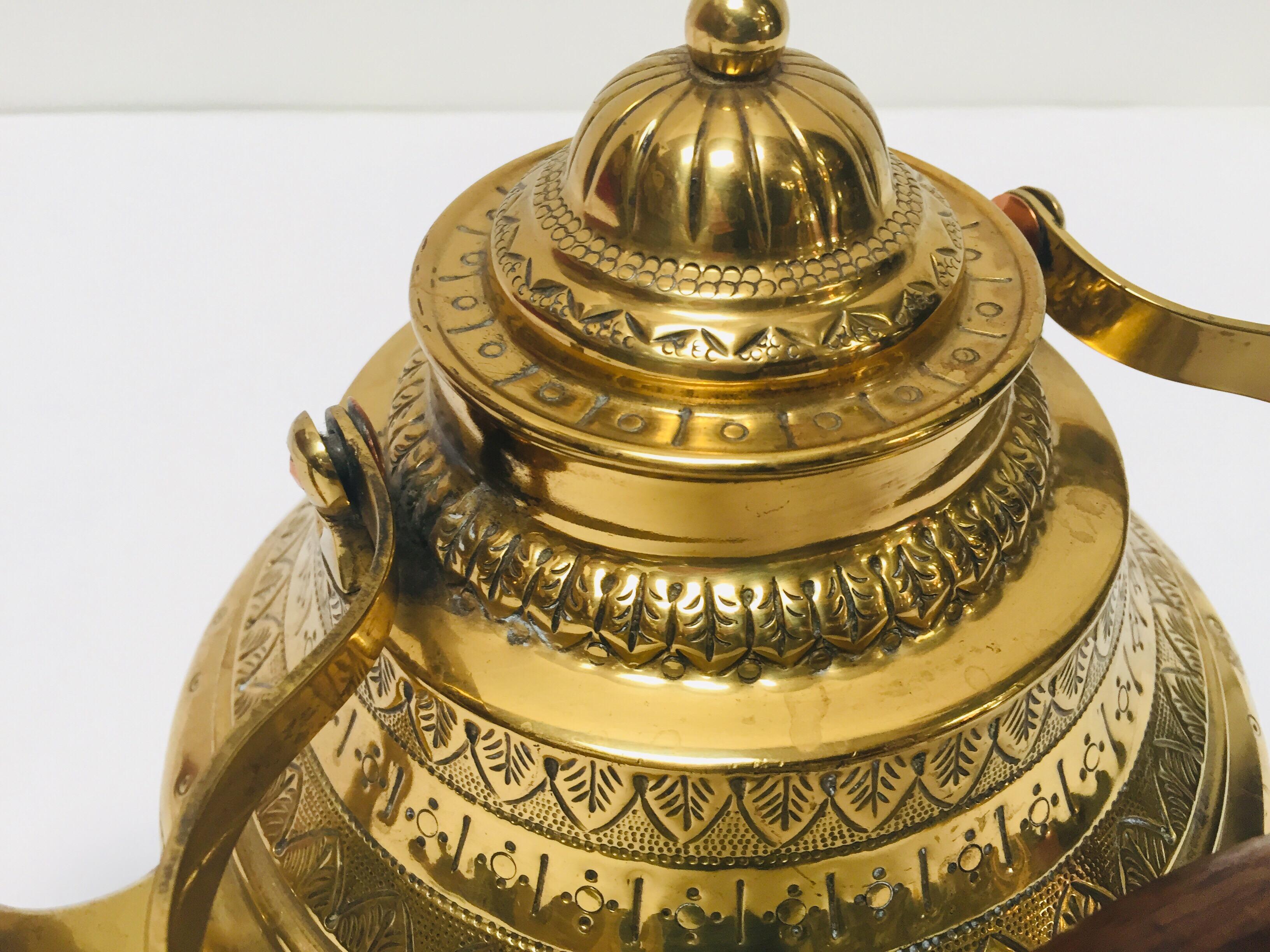 Moroccan Antique Brass Tea Kettle Pot with Camel Spout 8