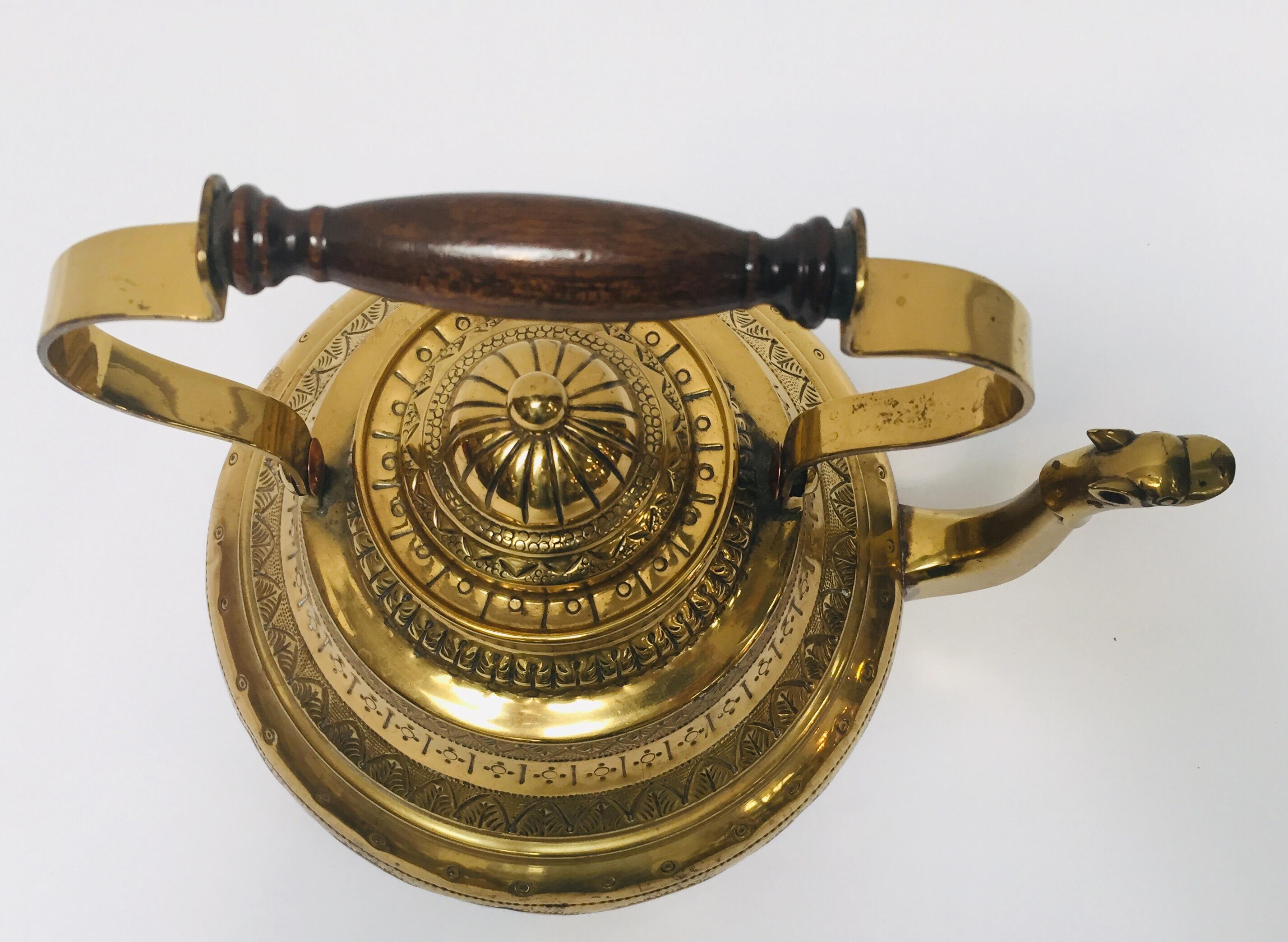 vintage brass tea kettle
