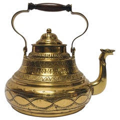 Moroccan Vintage Brass Tea Kettle Pot with Camel Spout