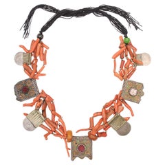 Moroccan Antique Coral & Silver Necklace