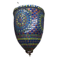 Moroccan Antique Stained Glass Pendant Lamp, circa 1960
