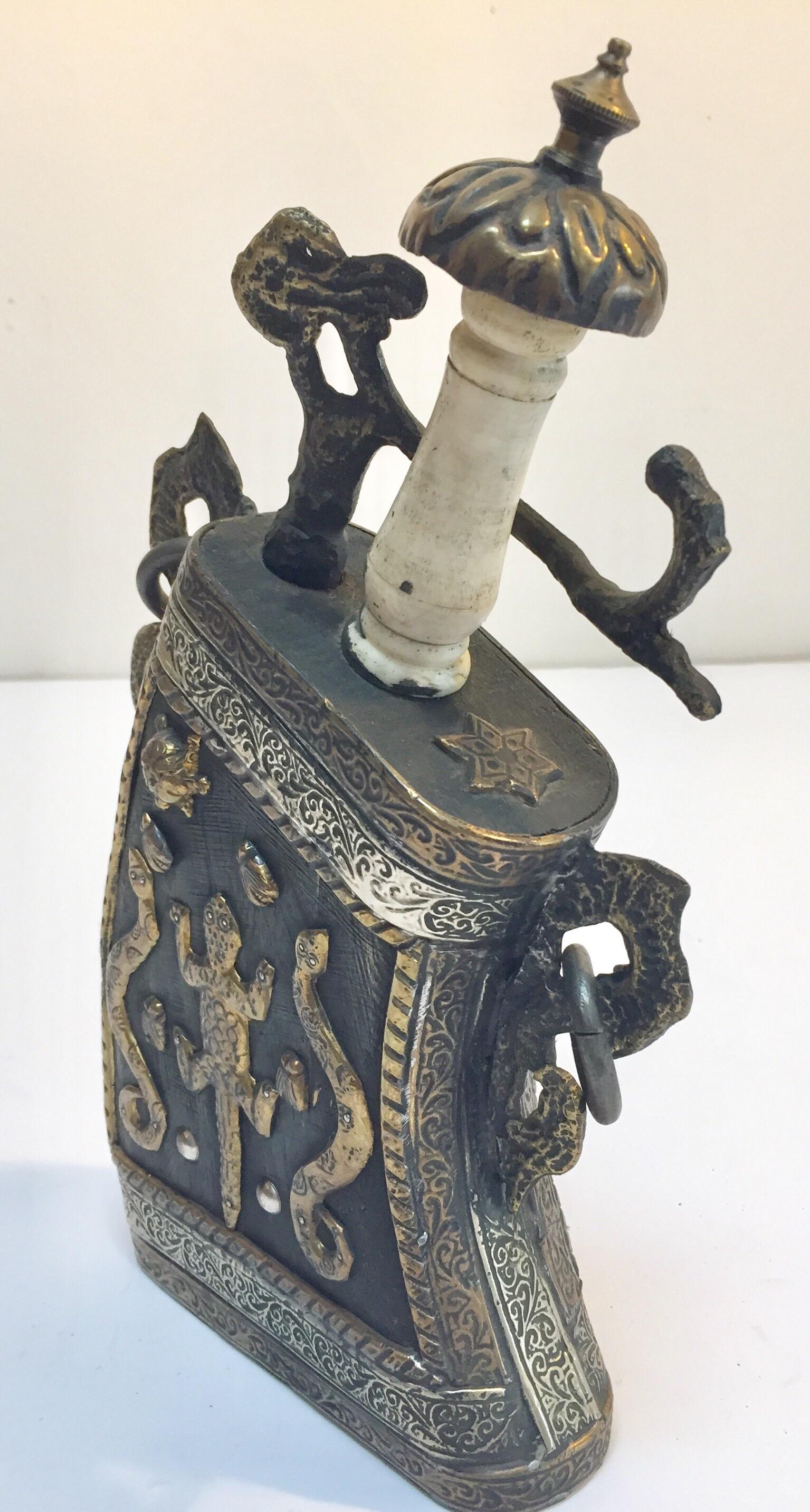 Moroccan Antique Tribal Gun Powder Case Flask 5