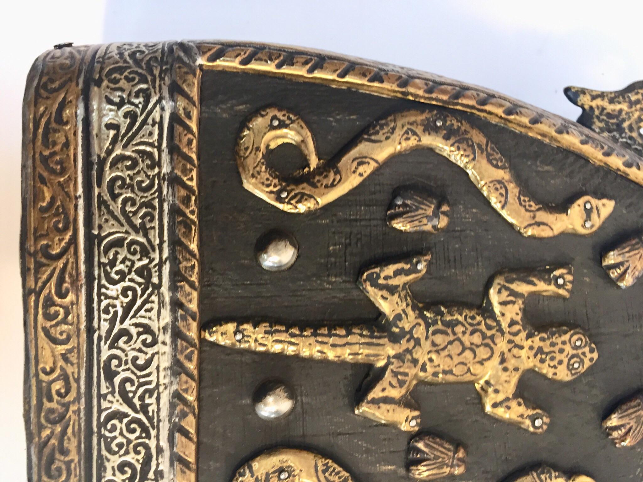Moroccan Antique Tribal Gun Powder Case Flask 9