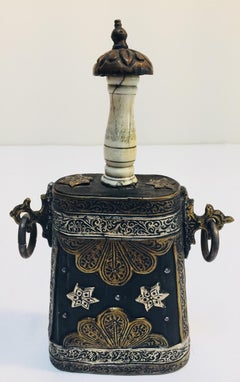 Moroccan Antique Berber Case Flask Hand-carved