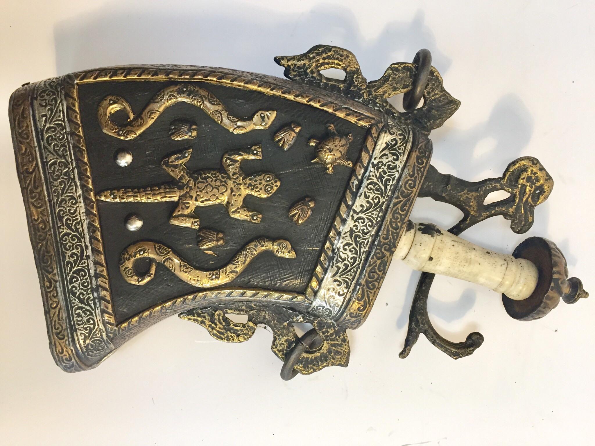 Brass Moroccan Antique Tribal Gun Powder Case Flask