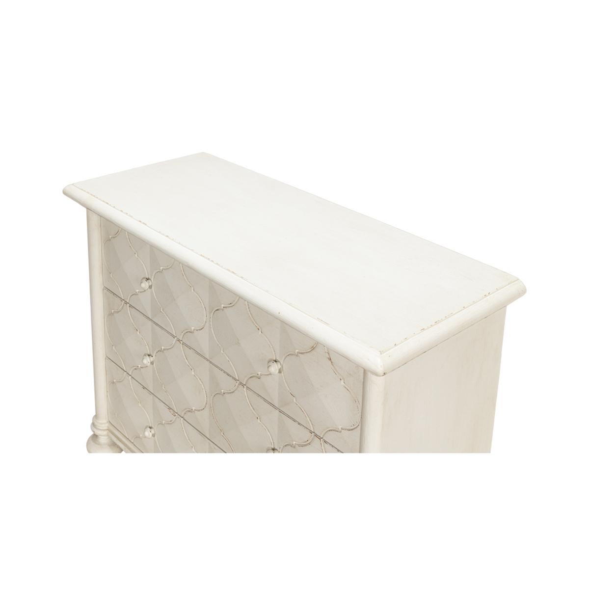 Asian Moroccan Antique White Chest of Drawers For Sale
