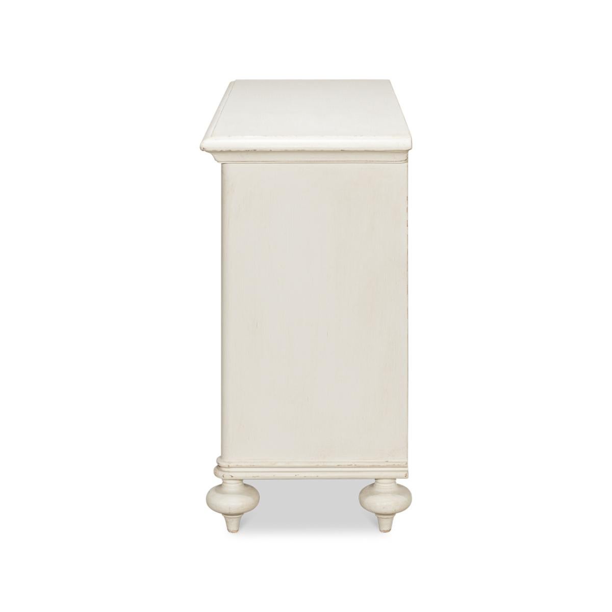 Contemporary Moroccan Antique White Chest of Drawers For Sale
