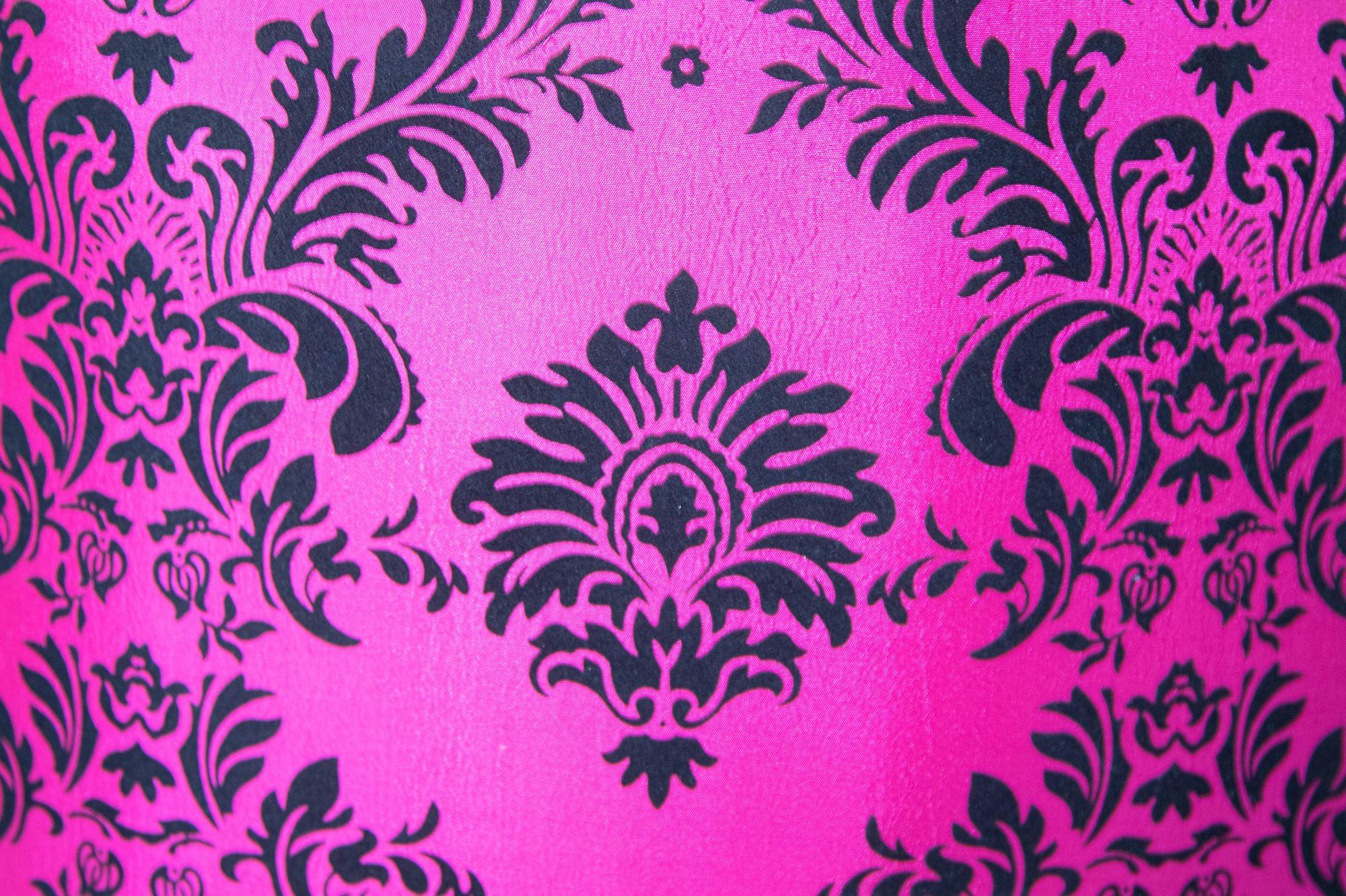 Moroccan Art Deco Boho Style Pouf in Hot Fuchsia Color For Sale 2
