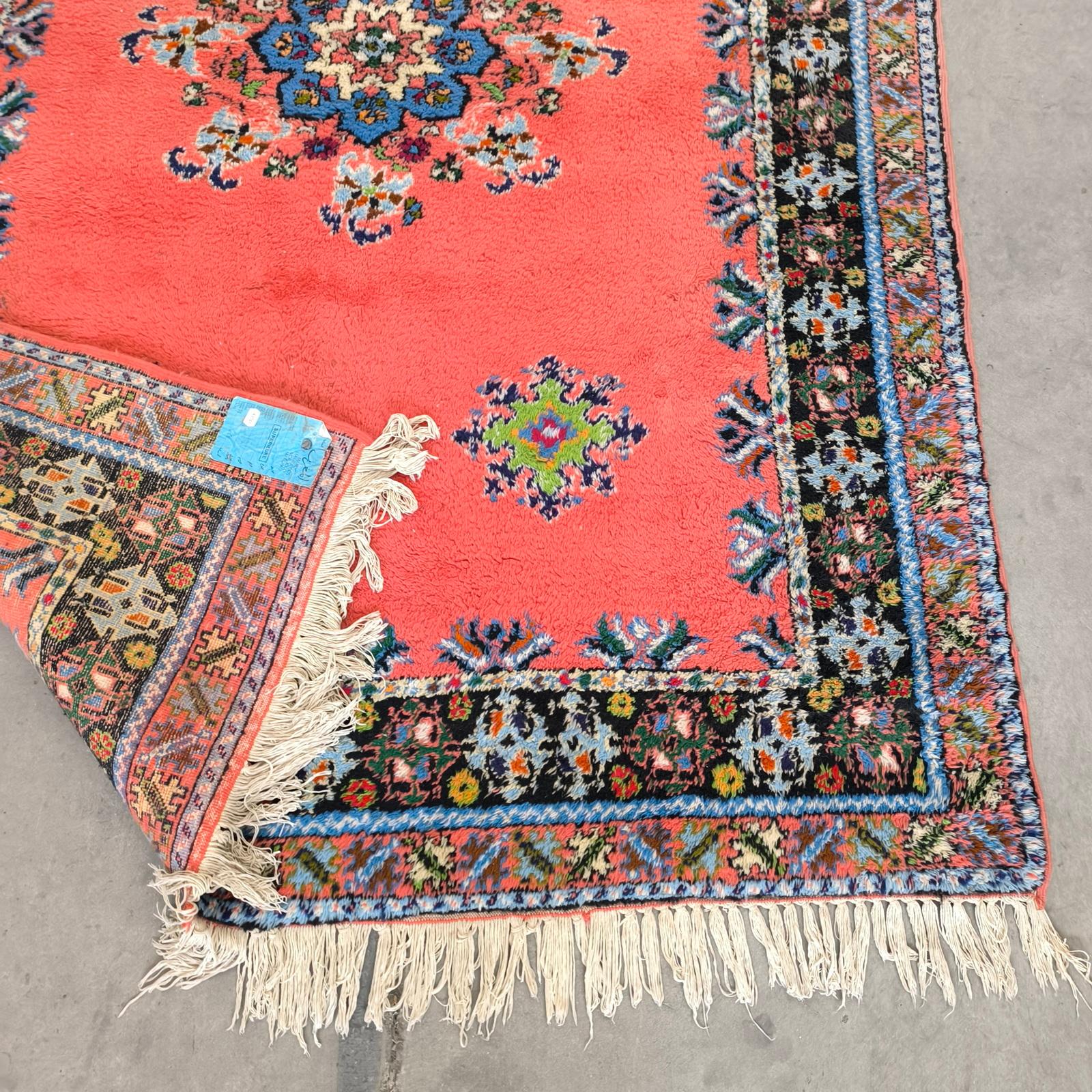 Marokkanischer Artisanat Rabat Wollteppich Handgeknüpft 5.6' X 8.8' Orange Grün Floral im Angebot 6
