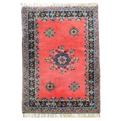 Maroc Artisanat Rabat Tapis de laine noué à la main 5.6
 X 8.8
 Orange Vert Floral