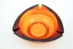 Moroccan Ashtray Hazel Atlas Round Amber Glass Cigar Vintage Ashtray 1960s