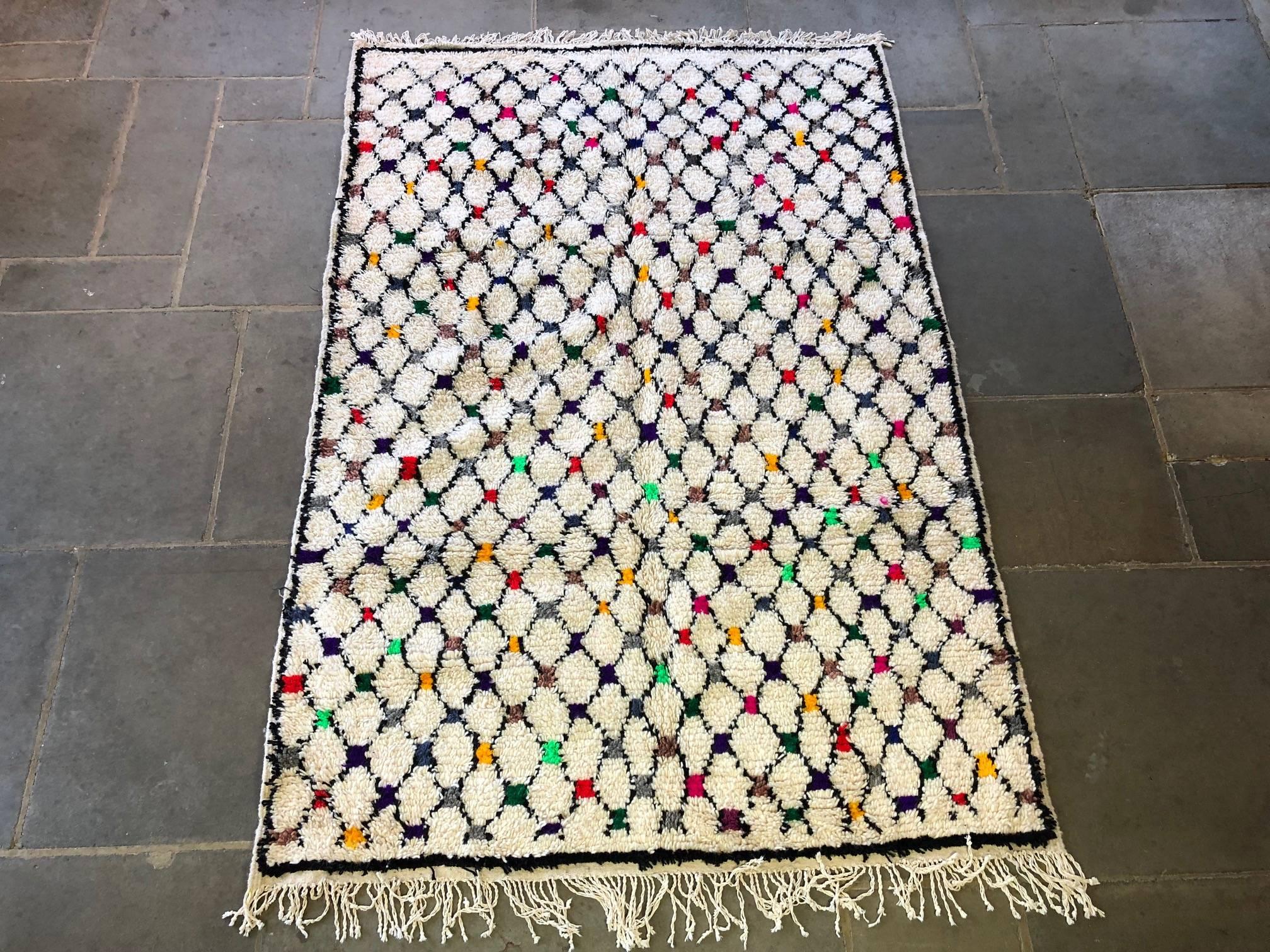 Hand-Knotted Moroccan Azilal Berber Rug