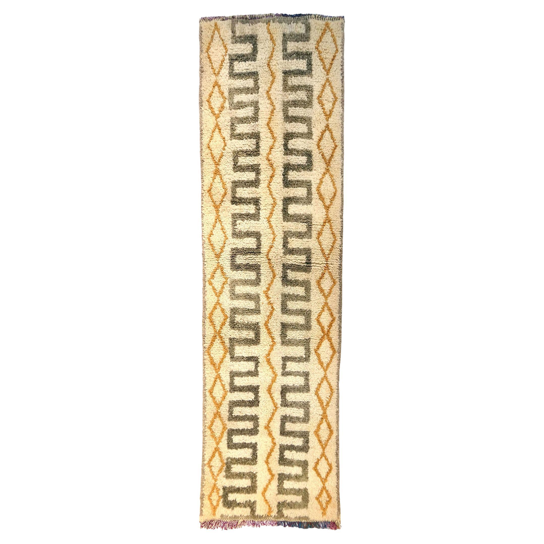 Tapis de couloir marocain Azilal Greek Key 2'9 x 6'10