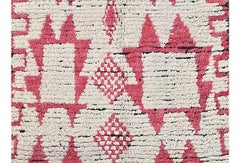 Tapis de couloir marocain Azilal ivoire et rose 2'10 x 8'